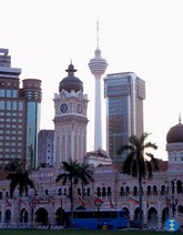 Photo:  Skyline with new and old in Kuala Lumpur, Malaysia.